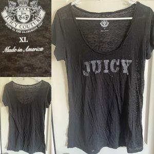 Juicy Couture black top with silver print